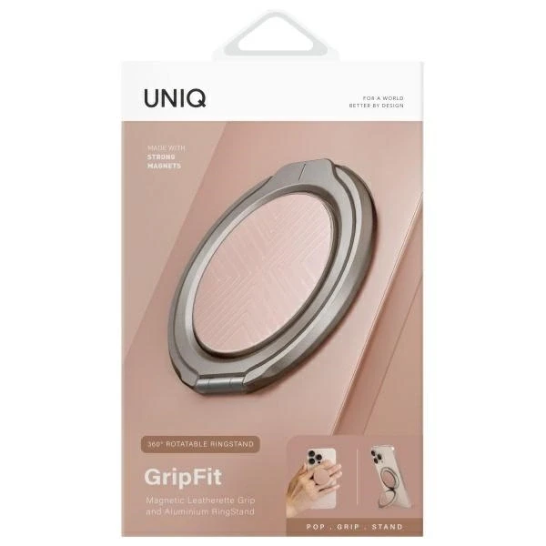 UNIQ Gripfit 360 Magnetic Mount&Kickstand Magnetic Holder blush rožinės spalvos