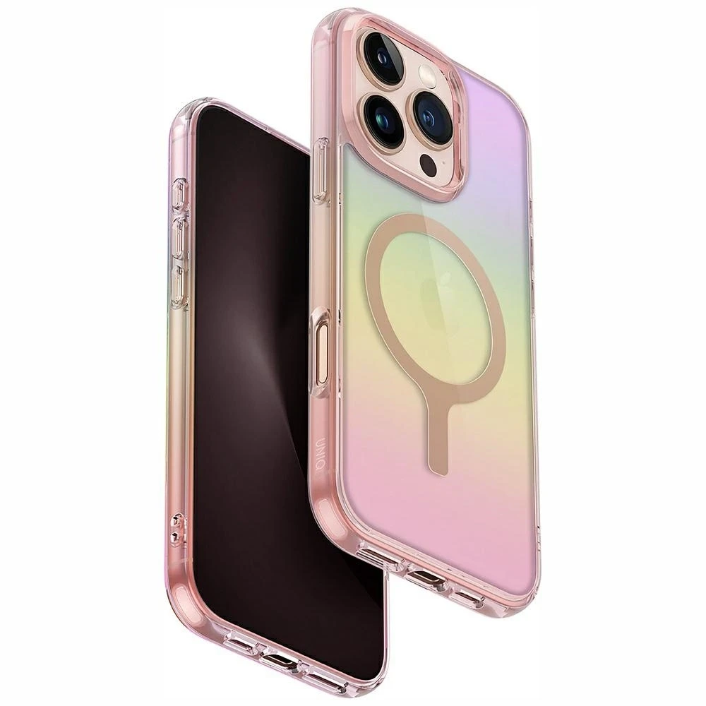 Dėklas Uniq Iridescia Magclick Charging Case for iPhone 16 Pro - Rožinė