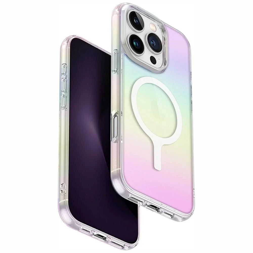 Uniq Iridescia Magclick įkrovimo dėklas, skirtas iPhone 16 Pro Max – daugiaspalvis