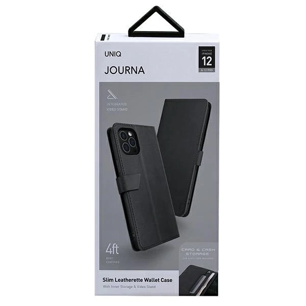 UNIQ Journa Bookdėklas Apple iPhone 12 12 Pro 6,1″ dark pilkos spalvos