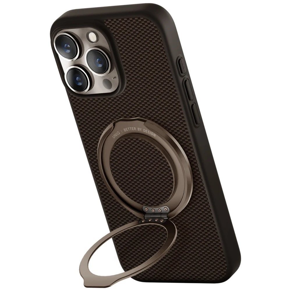 Uniq Keva Air Magclick įkrovimo GripFit dėklas, skirtas iPhone 16 Pro Max – rudas