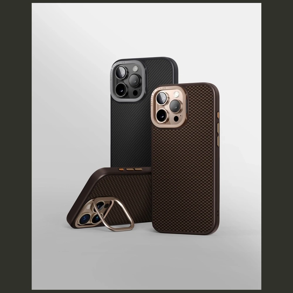 Uniq Keva Max Magclick įkrovimo kameros stovo dėklas, skirtas iPhone 16 Pro Max - rudas