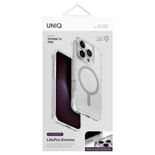 UNIQ dėklas LifePro Xtreme Apple iPhone 16 Pro 6.3" Magclick charging skaidrus