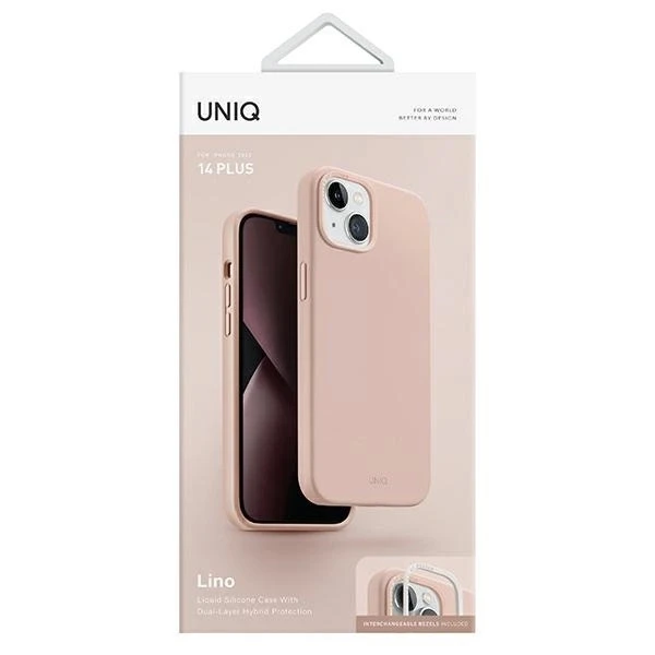 UNIQ Lino Dėklas Apple iPhone 14 Plus 6,7″ blush rožinės spalvos