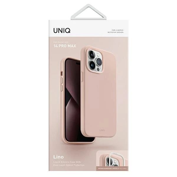Uniq Lino dėklas, skirtas iPhone 14 Pro Max - rožinis