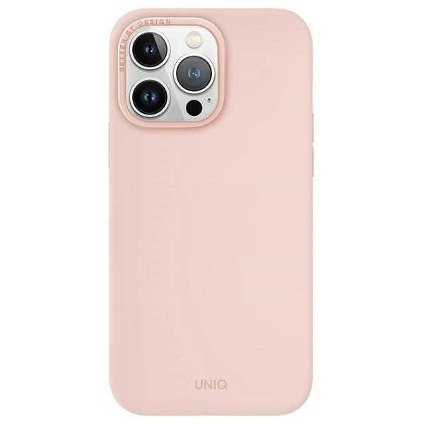 UNIQ dėklas Lino Hue Apple iPhone 15 Pro Max 6.7″ Magclick Charging blush rožinės spalvos