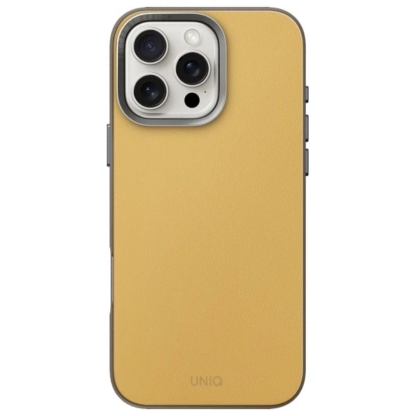 UNIQ dėklas Lyden DS Apple iPhone 16 Pro 6.3″ Magclick Charging yellow-pilkos spalvos