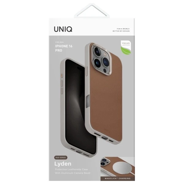 UNIQ dėklas Lyden DS Apple iPhone 16 Pro 6.3″ Magclick Charging carmel-ivory
