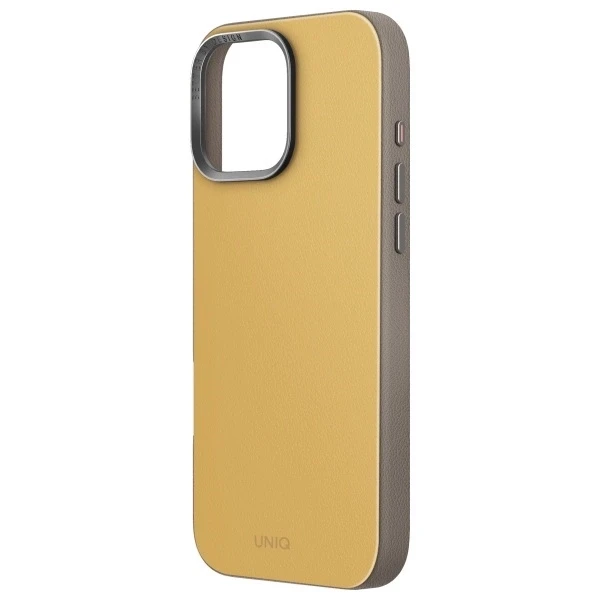 UNIQ dėklas Lyden DS Apple iPhone 16 Pro Max 6.9″ Magclick Charging yellow-pilkos spalvos
