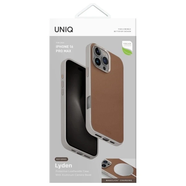 UNIQ dėklas Lyden DS Apple iPhone 16 Pro Max 6.9″ Magclick Charging carmel-ivory
