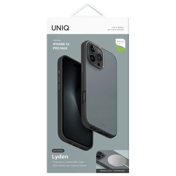 UNIQ dėklas Lyden DS Apple iPhone 16 Pro Max 6.9″ Magclick Charging washed mėlynas-juodos spalvos