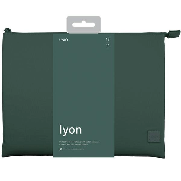 UNIQ dėklas Lyon nešiojamo kompiuterio dėklas 14"žalios spalvos Atsparus vandeniui RPET