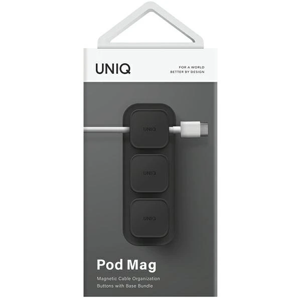 UNIQ Pod Mag magnetinė kabelių tvarkyklė + bazė pilkos spalvos