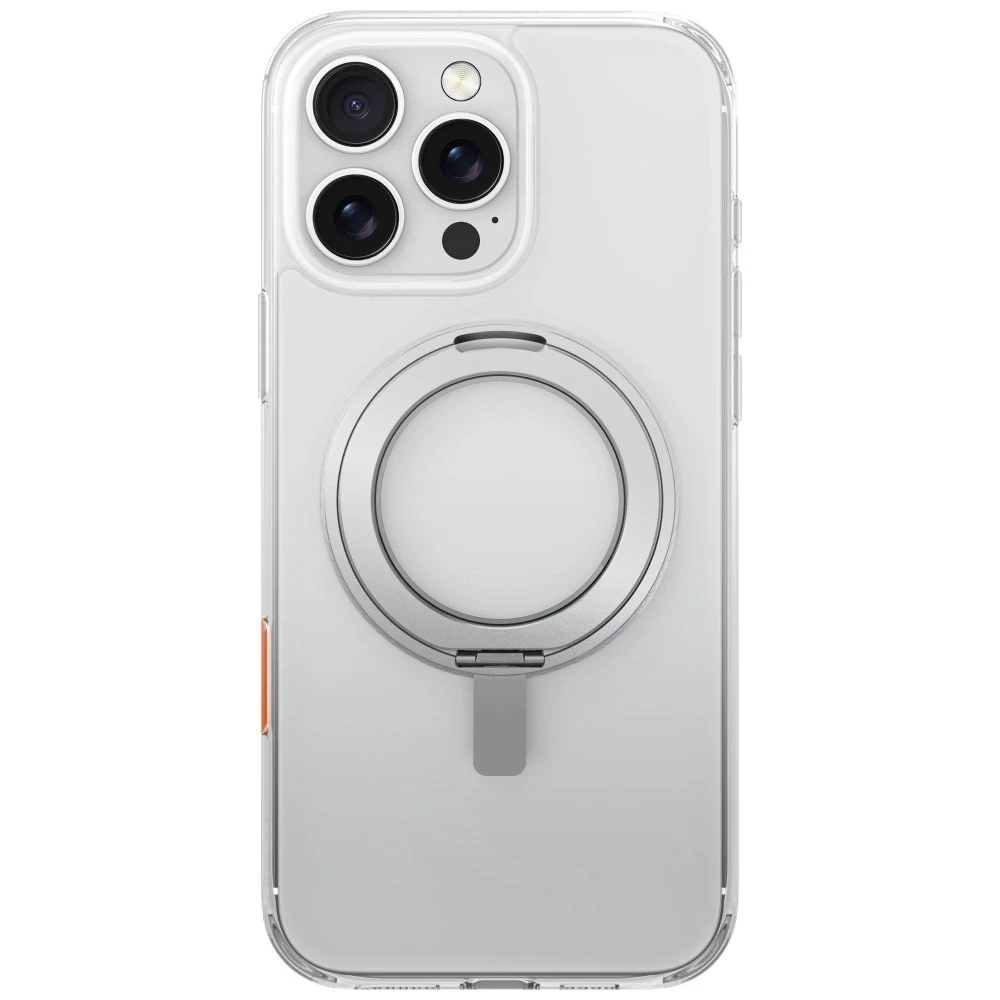 „Uniq Swivix 360“ besisukantis dėklas su atrama, skirtas „iPhone 16 Pro“ – skaidrus