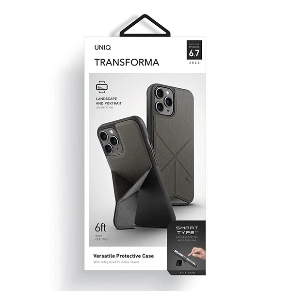 UNIQ Transforma Dėklas Apple iPhone 12 Pro Max 6,5″ charcoal pilkos spalvos
