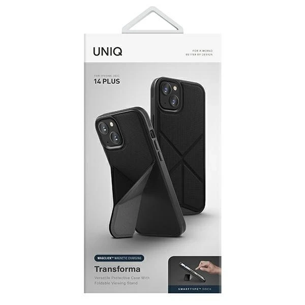 UNIQ Transforma Dėklas Apple iPhone 14 Plus 6,7″ Magclick Charging ebony juodos spalvos