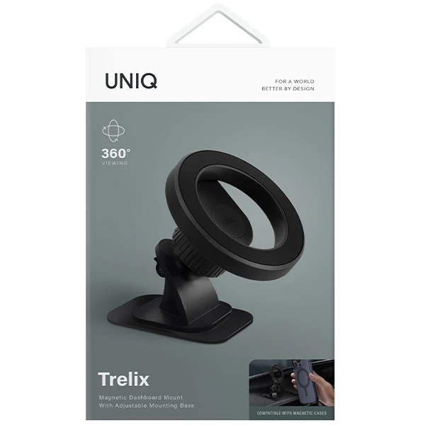 UNIQ magnetic holder Trelix Car Dash Mount midnight juodos spalvos