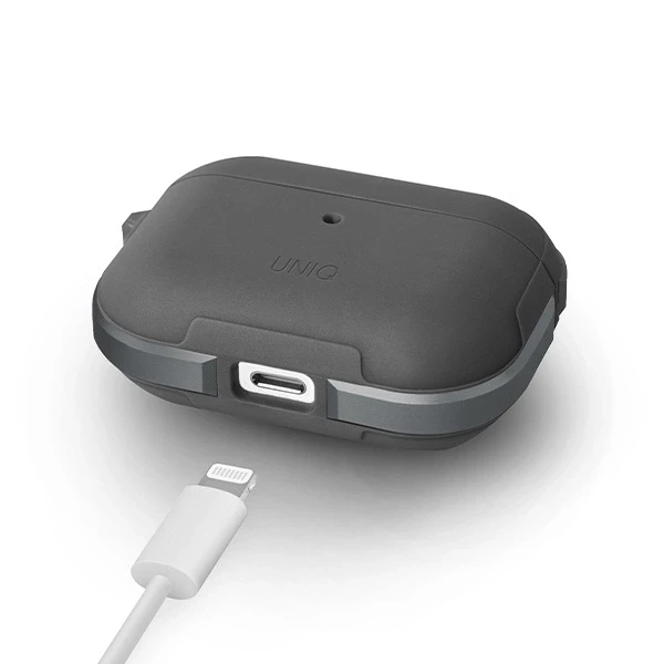 UNIQ Valencia dėklas AirPods Pro gunmetal pilkos spalvos Antimicrobial
