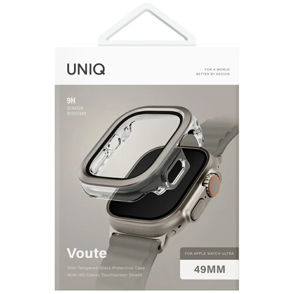 Dėklas UNIQ Voute for Apple Watch Ultra 49mm tempered glass sidabrinis