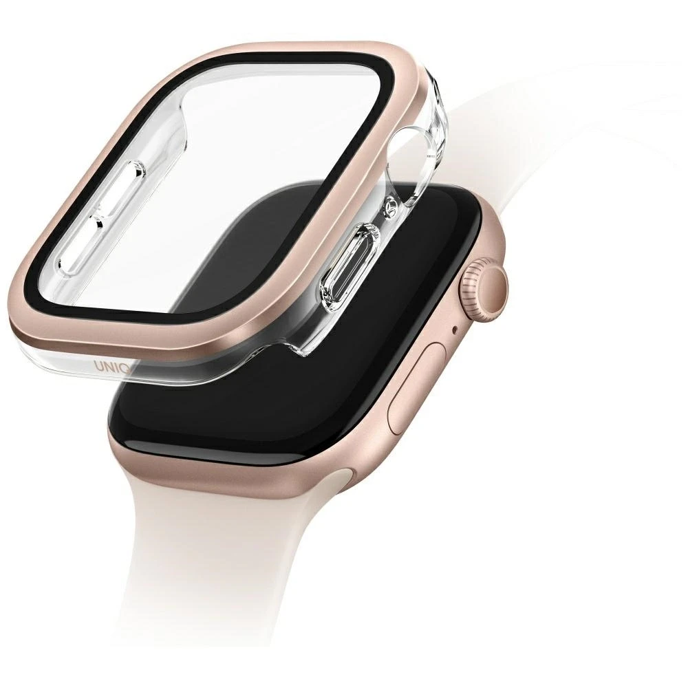 Dėklas UNIQ Voute for Apple Watch Series 10 / 11 46mm tempered glass rose auksinis