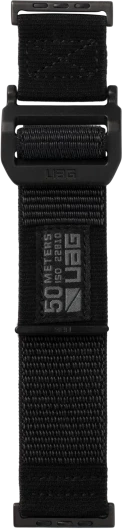 Urban Armor Gear UAG ACTIVE – UNIVERSALUS NAILONINIS DIRŽELĖLIS APPLE WATCH 49MM/45MM/44MM/42MM (APPLE WATCH SERIJA: 1-3 R.42, 4-8, SE, ULTRA R.45) (GRAFITAS)