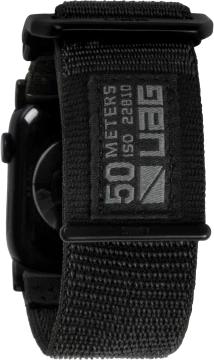 Urban Armor Gear UAG ACTIVE – UNIVERSALUS NAILONINIS DIRŽELĖLIS APPLE WATCH 49MM/45MM/44MM/42MM (APPLE WATCH SERIJA: 1-3 R.42, 4-8, SE, ULTRA R.45) (GRAFITAS)
