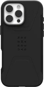 Dėklas Urban Armor Gear UAG Civilian nugarėlė su MagSafe, skirta iPhone 16 Pro Max – Juoda