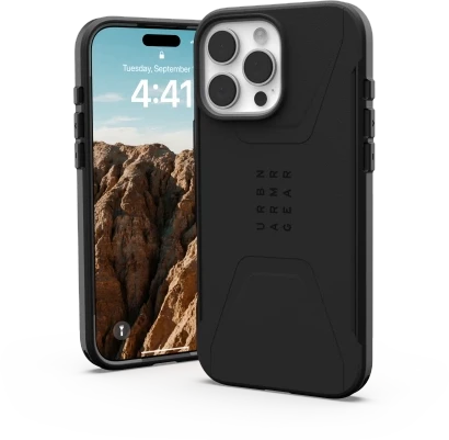 Dėklas Urban Armor Gear UAG Civilian nugarėlė su MagSafe, skirta iPhone 16 Pro Max – Juoda