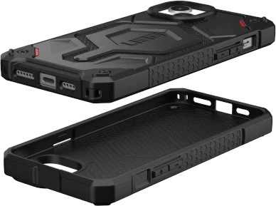 UAG Urban Armor Gear dėklas MONARCH, skirtas IPHONE 15 Plus, juodas, kevlarinis