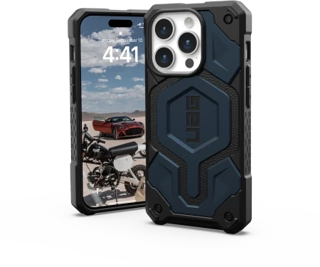 Urban Armor Gear UAG Monarch Pro su MagSafe iPhone 15 Pro - dark dėklas telefonui mėlynos spalvos