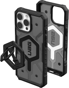 Urban Armor Gear UAG Pathfinder dėklas telefonui skaidrus Magsafe Bundle Magnetic Ring su stoveliu Apple iPhone 16 Pro Max - dėklas telefonui juodos spalvos