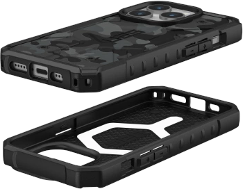 UAG Urban Armor Gear dėklas PATHFINDER, suderinamas su „Magsafe“, skirtas IPHONE 15 Pro, vidurnakčio kamufliažas