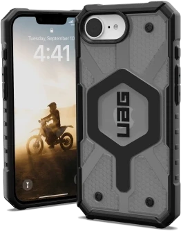Urban Armor Gear UAG Pathfinder Skaidrus MagSafe iPhone 16e dėklas – pilka/juoda
