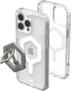 UAG Urban Armor Gear dėklas PLYO, suderinamas su MagSafe ir magnetiniu žiediniu stovu, skirtas IPHONE 16 Pro Max ledo baltas / titanas