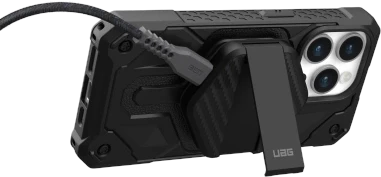 Urban Armor Gear UAG belaidis įkroviklis 15 W su stovu, suderinamas su „MagSafe“ (juodas)