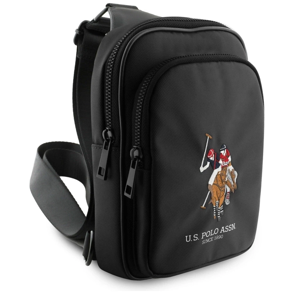 Us Polo Assn Krepšys telefonui US Polo Petit Pique Crossbody juodos spalvos