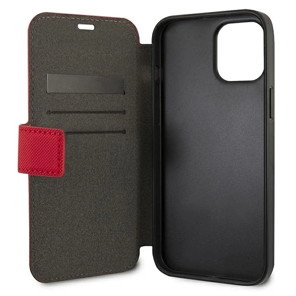 Us Polo Assn US Polo USFLBKP12SPUGFLRE Apple iPhone 12 mini 5,4" telefono dėklas raudonos spalvos book Polo Embroidery Collection