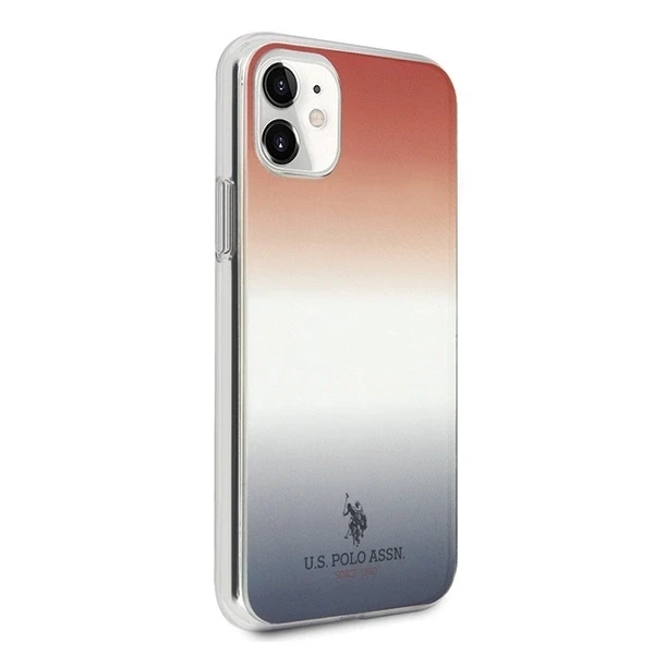Dėklas US Polo Assn US Polo USHCN61TRDGRB iPhone 11 raudonai mėlyna / mėlyna ir raudona gradiento raštų kolekcija