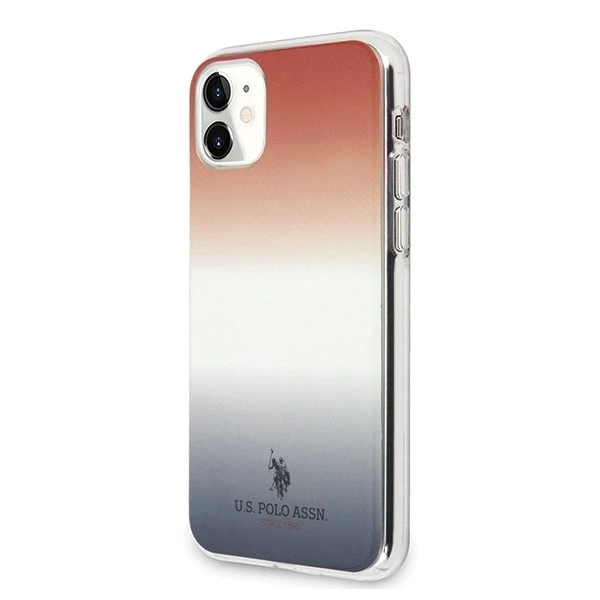Dėklas US Polo Assn US Polo USHCN61TRDGRB iPhone 11 raudonai mėlyna / mėlyna ir raudona gradiento raštų kolekcija
