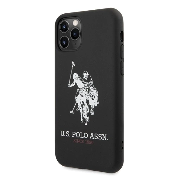Dėklas „Us Polo Assn US Polo“ USHCN65SLHRBK „iPhone 11 Pro Maxjuodos spalvos silikoninė kolekcija“