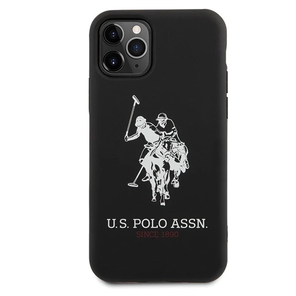 Dėklas „Us Polo Assn US Polo“ USHCN65SLHRBK „iPhone 11 Pro Maxjuodos spalvos silikoninė kolekcija“