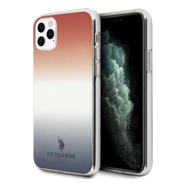 Dėklas Us Polo Assn US Polo USHCN65TRDGRB Apple iPhone 11 Pro Max mėlynas&raudonos spalvos Gradient Pattern Collection
