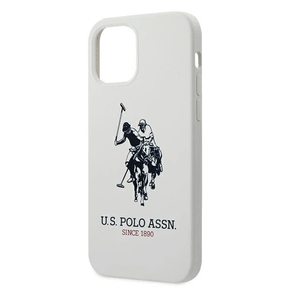 Dėklas „Us Polo Assn US Polo“ USHCP12MSLHRWH „Apple iPhone 12/12 Pro 6,1“ baltos spalvos silikoninė kolekcija