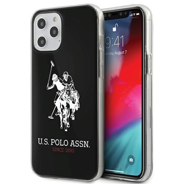 „Us Polo Assn“ blizgus „US Polo“ dėklas su dideliu logotipu, skirtas „iPhone 12 / 12 Pro 6.1“ - Juodas