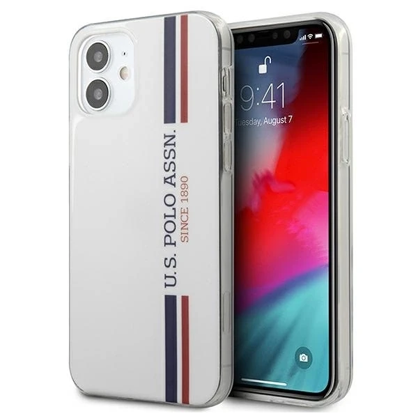 Us Polo Assn US Polo USHCP12SPCUSSWH Apple iPhone 12 mini 5,4" telefono dėklas baltos spalvos Tricolor Collection