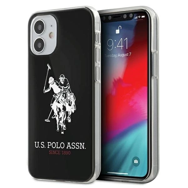 Us Polo Assn US Polo USHCP12STPUHRBK Apple iPhone 12 mini 5,4" telefono dėklas juodos spalvos Shiny Big Logo