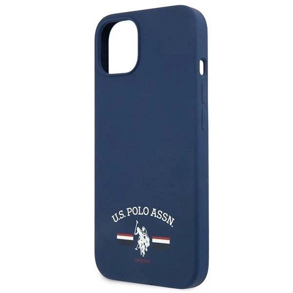 „Us Polo Assn US Polo“ USHCP13SSFGV „Apple iPhone 13 mini 5,4“ tamsiai mėlynas silikoninis dėklas