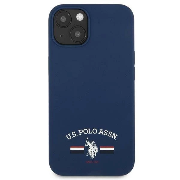 „Us Polo Assn US Polo“ USHCP13SSFGV „Apple iPhone 13 mini 5,4“ tamsiai mėlynas silikoninis dėklas