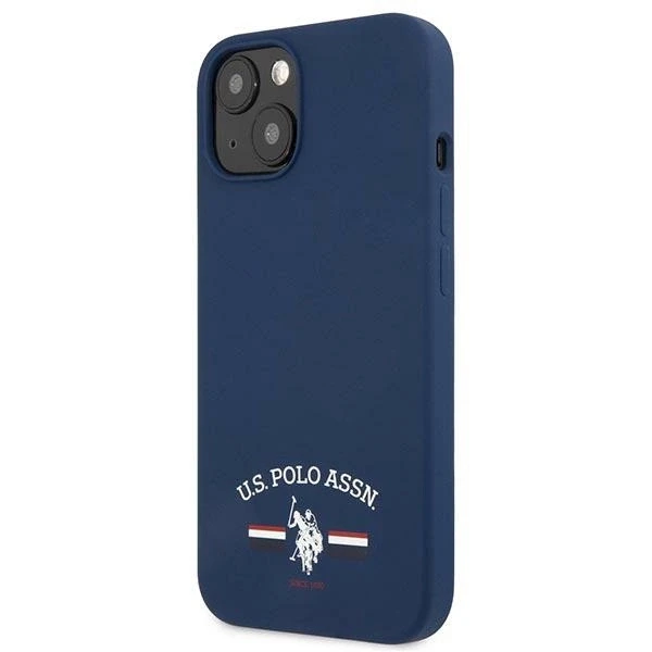 „Us Polo Assn US Polo“ USHCP13SSFGV „Apple iPhone 13 mini 5,4“ tamsiai mėlynas silikoninis dėklas