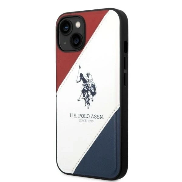 Dėklas „Us Polo Assn“ „US Polo“ USHCP14SPSO3 „Apple iPhone 14 / 15 / 13“ 6,1 colio baltos spalvos su įspaudu